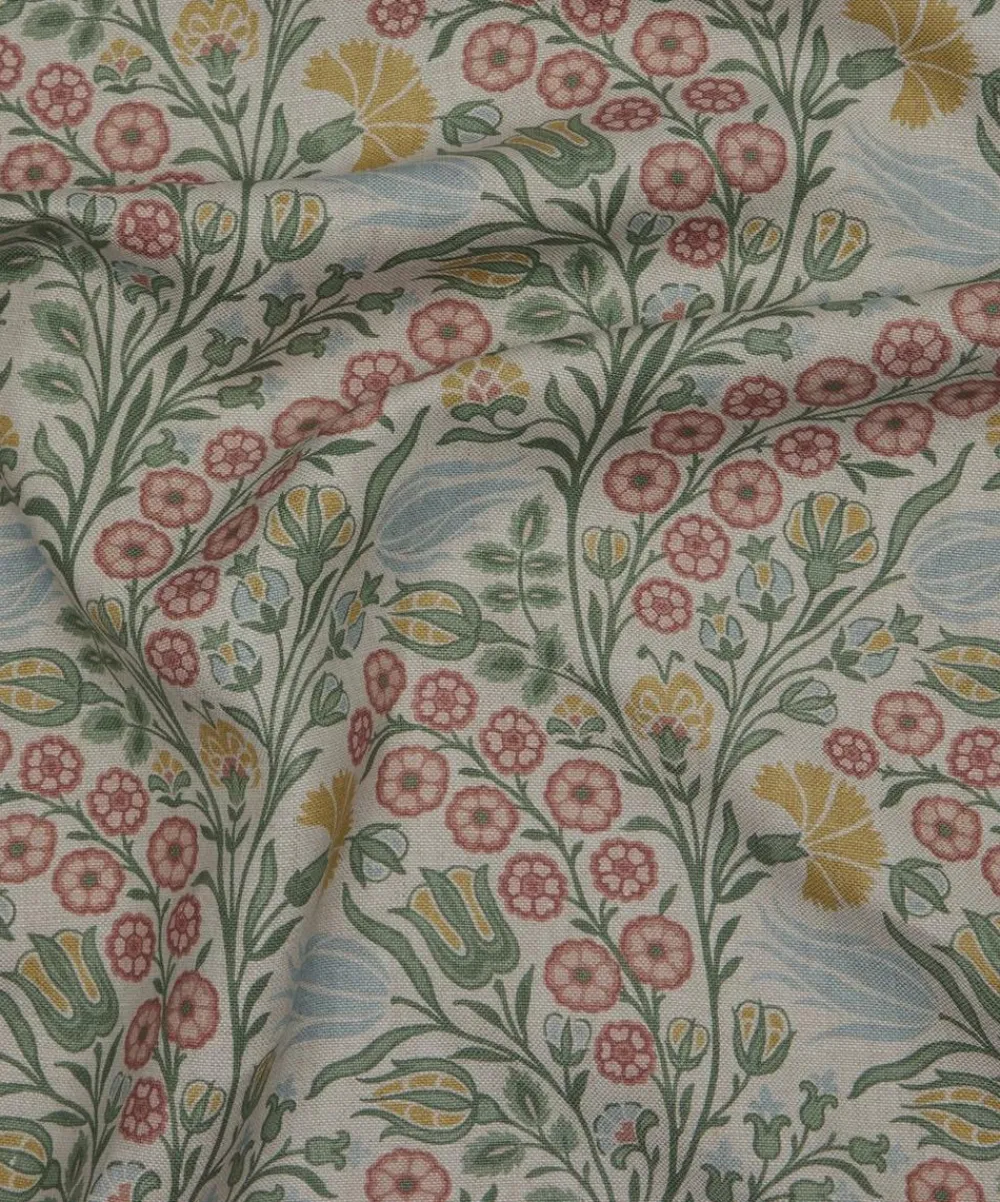 Liberty Interiors Furnishing Fabrics|Furnishing Fabrics^Berry Vine Linen in Lichen