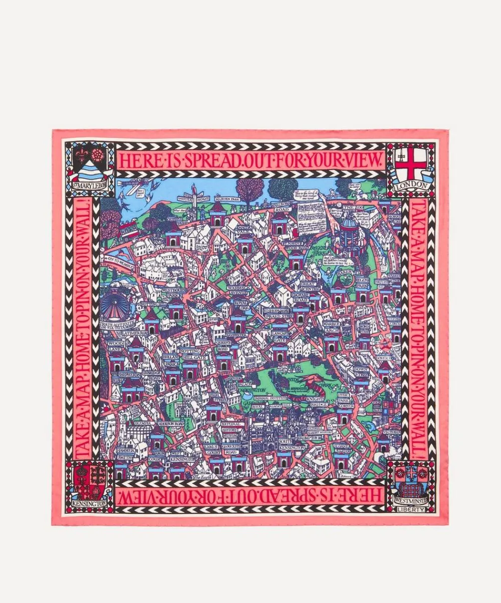 Liberty Scarves^Big Smoke Silk Twill Scarf (45X45cm)