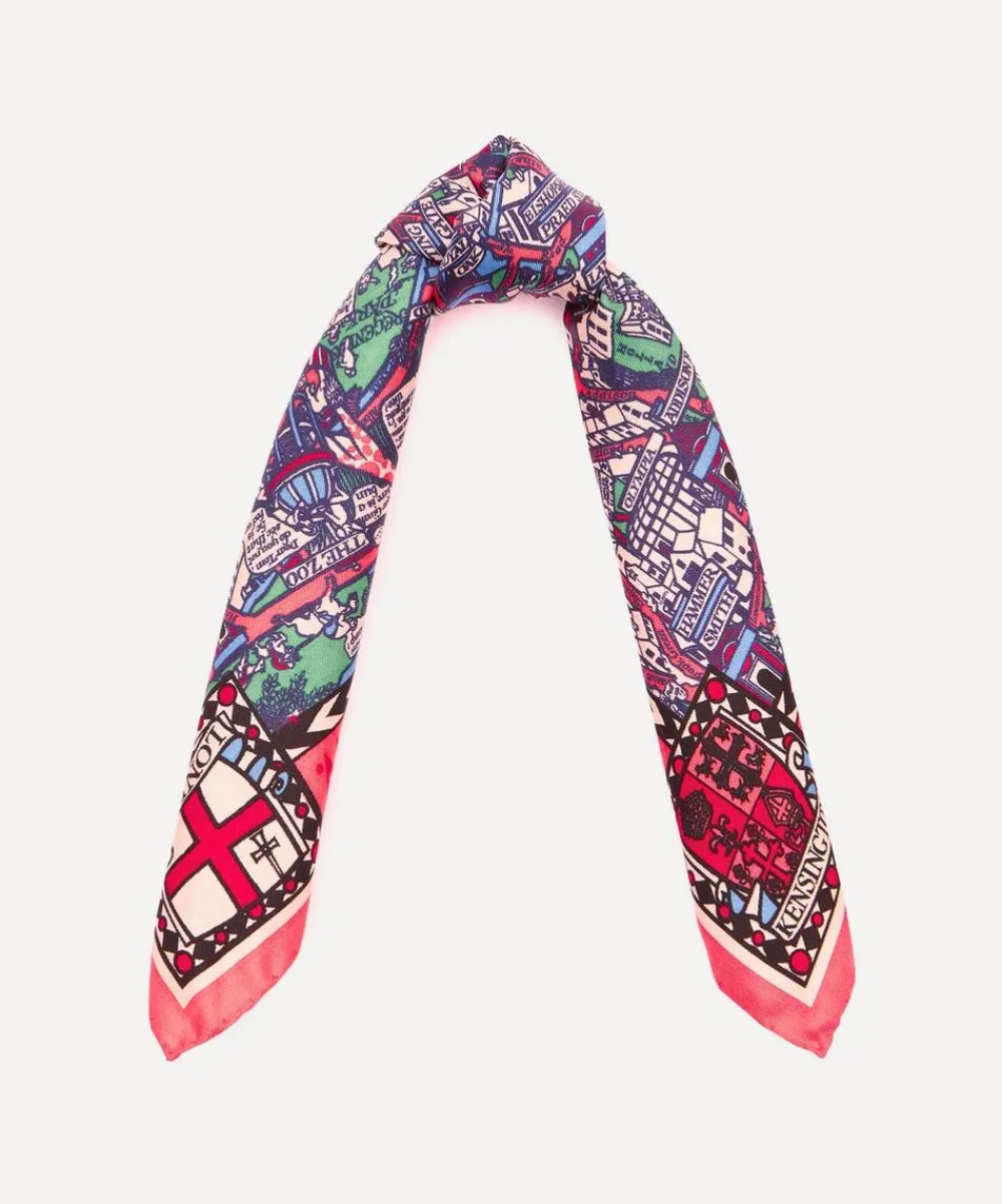 Liberty Scarves^Big Smoke Silk Twill Scarf (45X45cm)