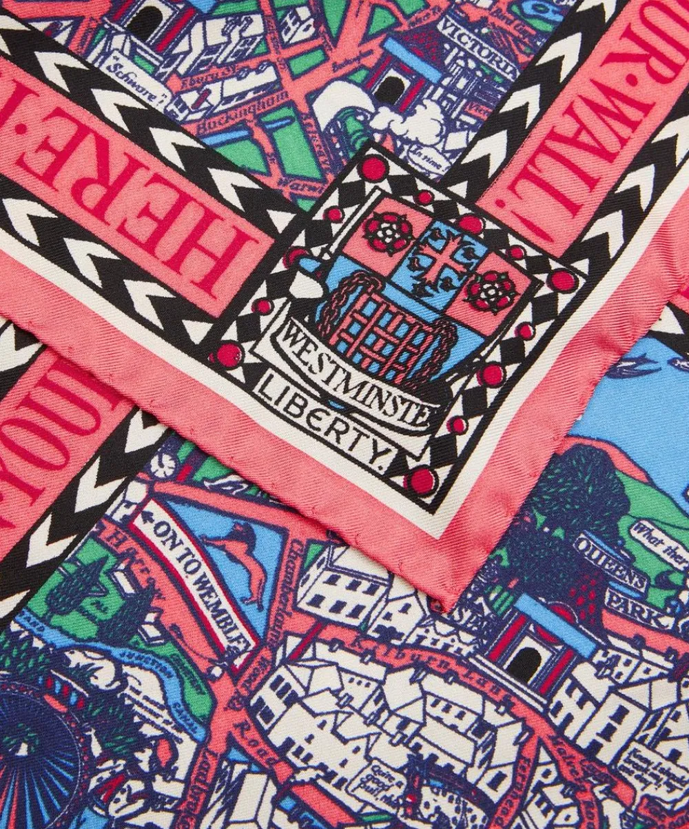 Liberty Scarves^Big Smoke Silk Twill Scarf (45X45cm)