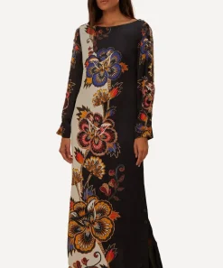 FARM Rio Dresses^Black and White Maxi Floral Midi Dress