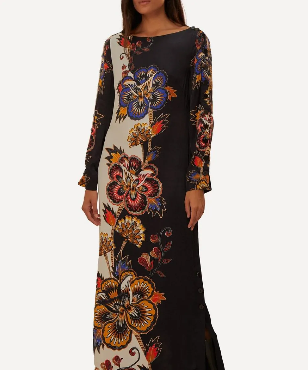 FARM Rio Dresses^Black and White Maxi Floral Midi Dress