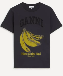 Ganni Tops^Black Banana Graphic T-shirt