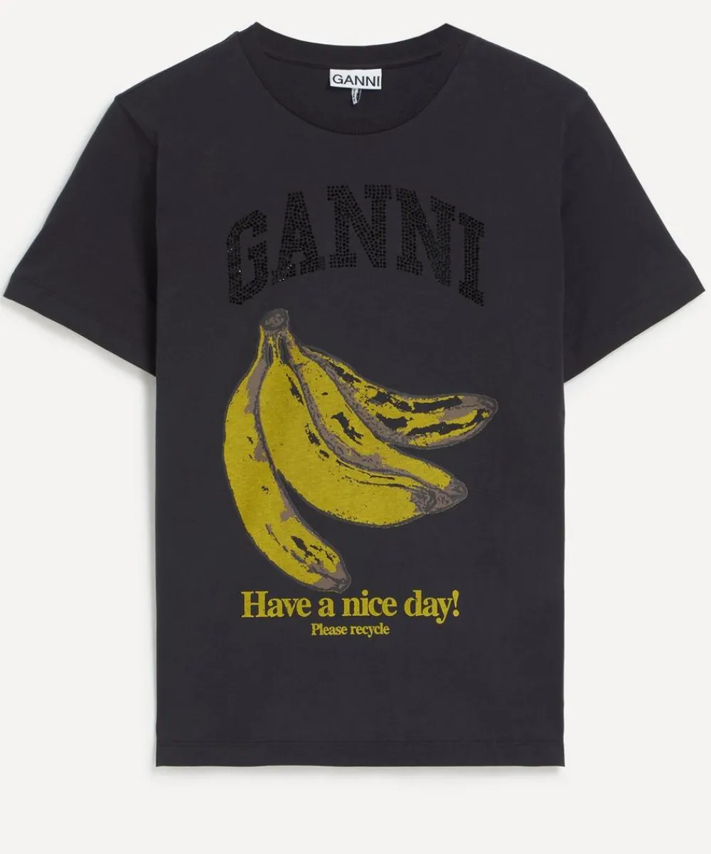 Ganni Tops^Black Banana Graphic T-shirt