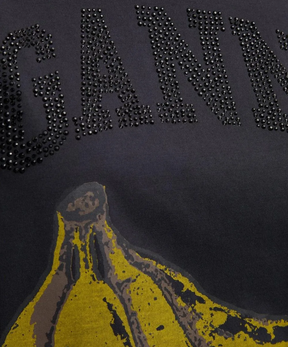Ganni Tops^Black Banana Graphic T-shirt