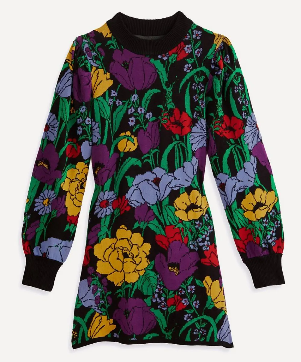 FARM Rio Dresses^Black Bucolic Garden Sweater Dress