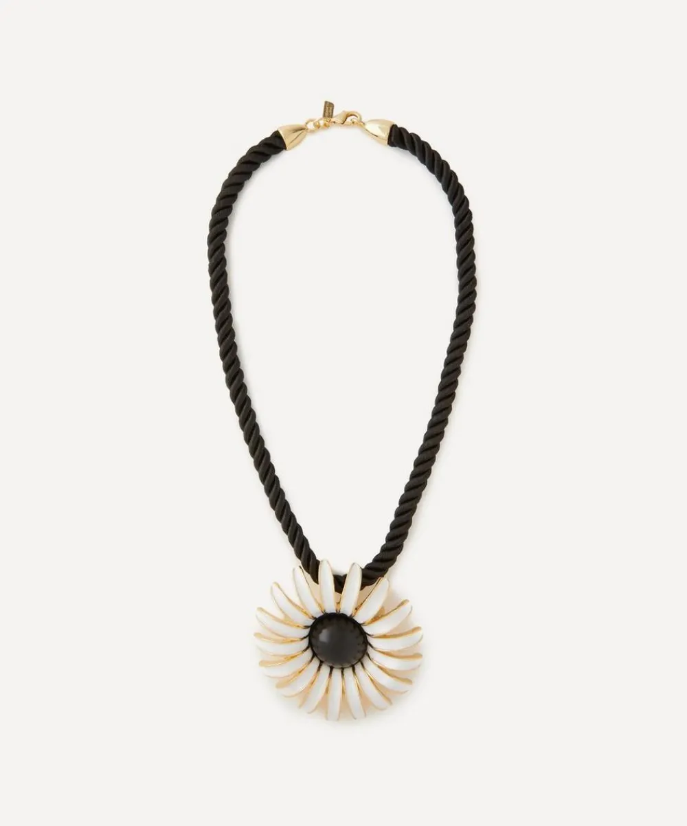 Kenneth Jay Lane Necklaces^Black Cord Daisy Pendant Necklace