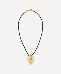 Kenneth Jay Lane Necklaces^Black Cord Seashell Pendant Necklace