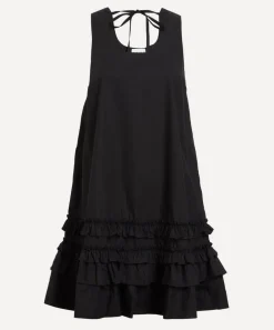 Ganni Dresses^Black Cotton Poplin Mini Dress