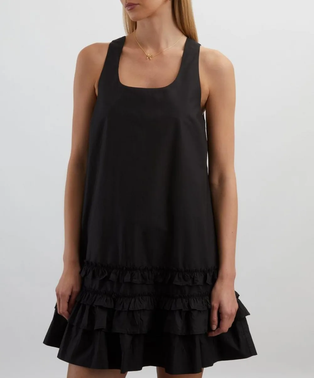 Ganni Dresses^Black Cotton Poplin Mini Dress