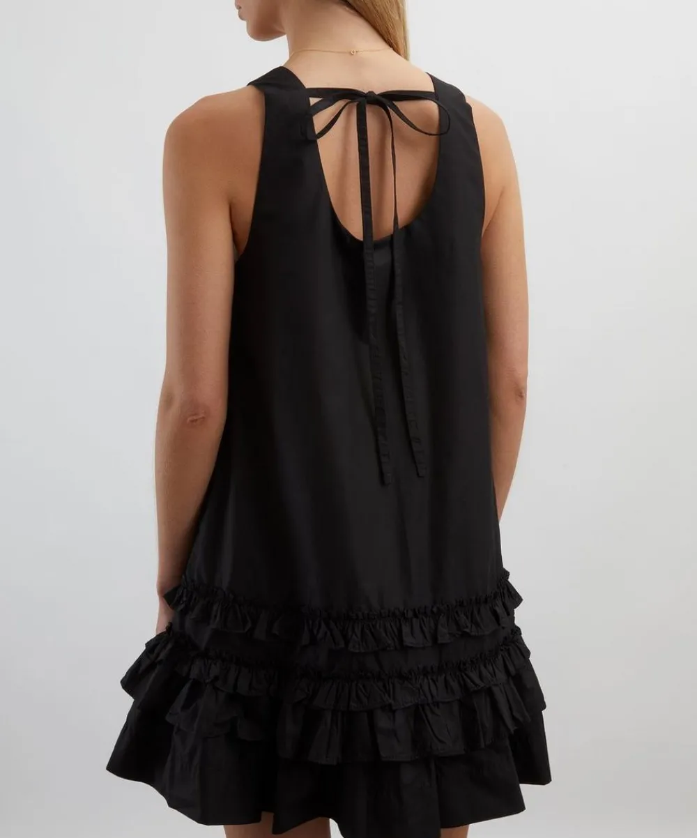 Ganni Dresses^Black Cotton Poplin Mini Dress