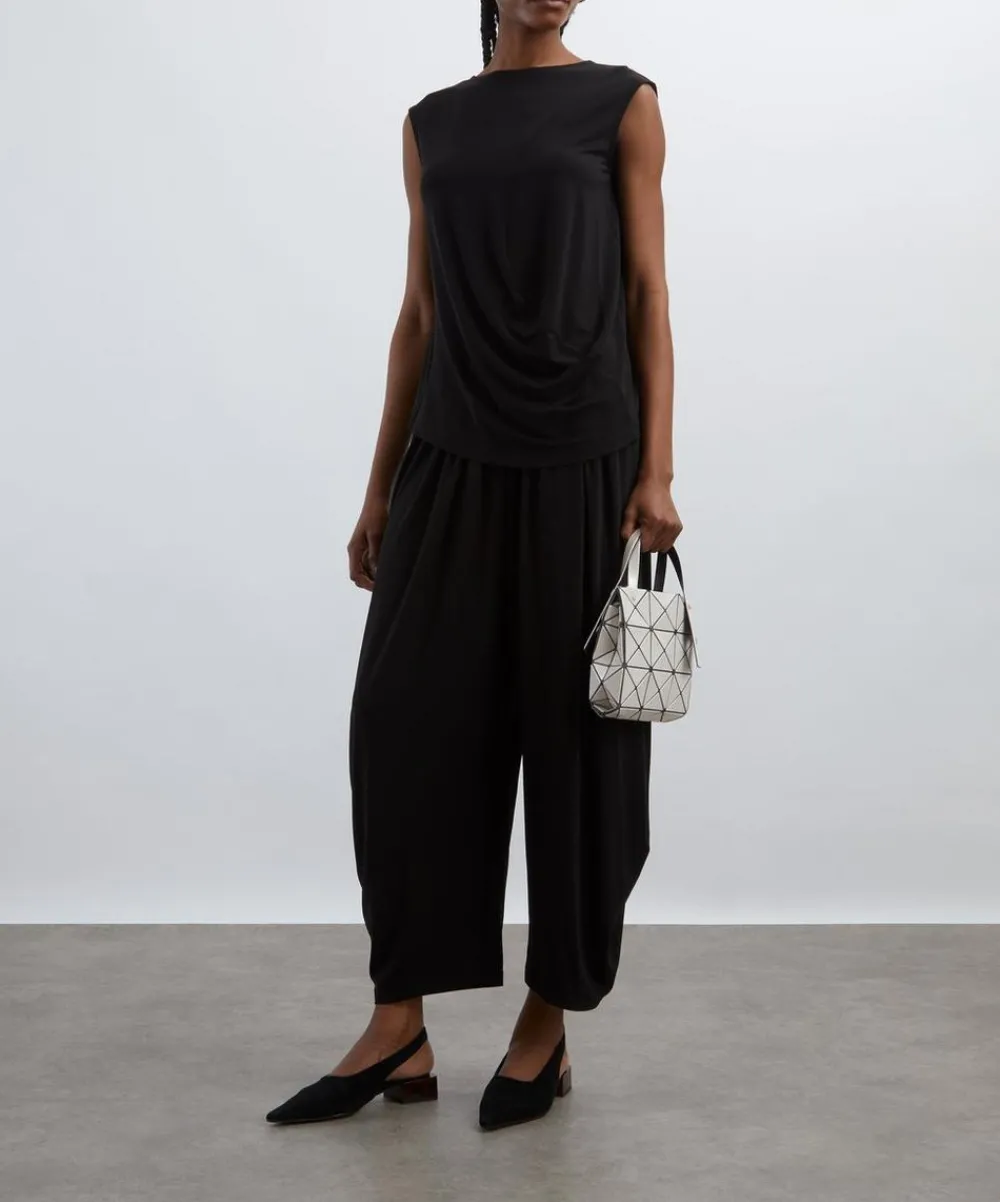 Issey Miyake Tops^Black DRAPE JERSEY-56 Top