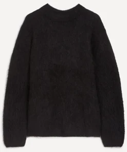 Séfr Knitwear & Sweats^Black Haru Brushed Alpaca-Blend Jumper
