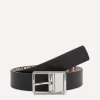 Paul Smith Belts^Black Leather Reversible Signature Stripe Belt