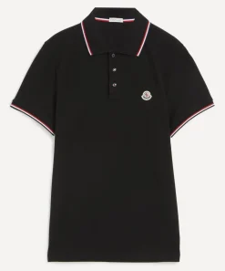 Moncler Tops^Black Logo Patch Polo Shirt