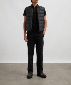 Moncler Tops^Black Logo Patch Polo Shirt