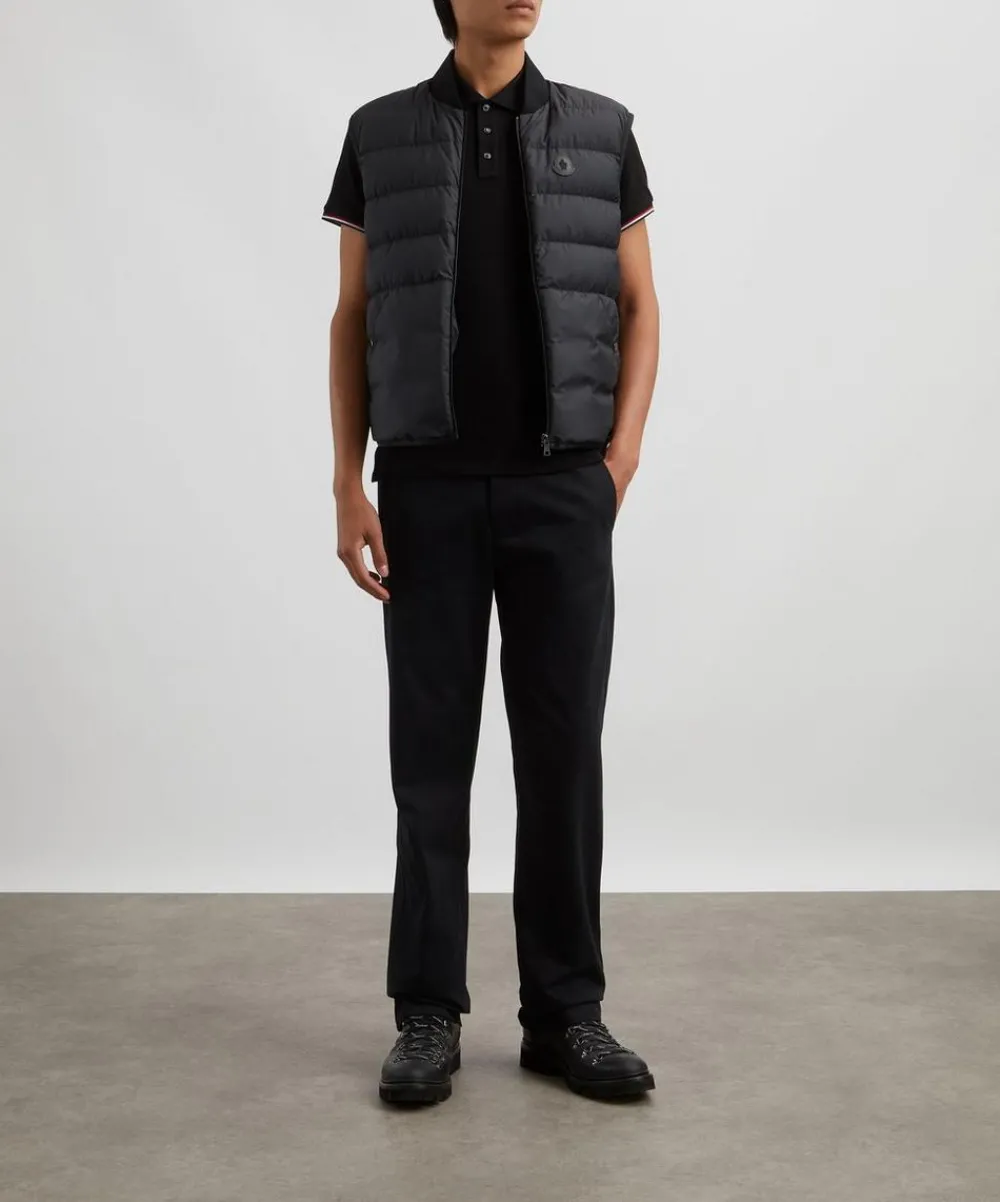 Moncler Tops^Black Logo Patch Polo Shirt