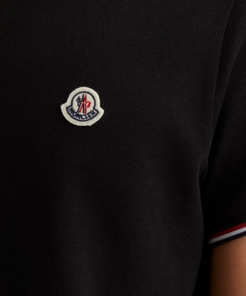 Moncler Tops^Black Logo Patch Polo Shirt