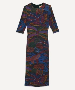 FARM Rio Dresses^Black Midnight Island Short-Sleeve Midi-Dress