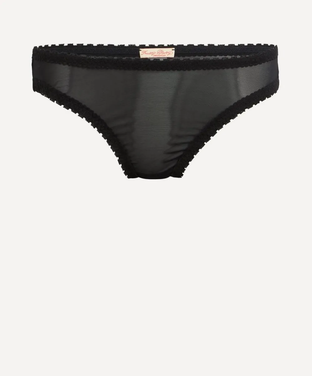 Fruity Booty Lingerie^Black Moss Mesh Briefs