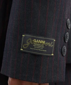 Ganni Coats & Jackets^Black Pinstripe Blazer