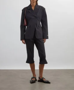 Ganni Trousers & Shorts^Black Pinstripe Capri Trousers