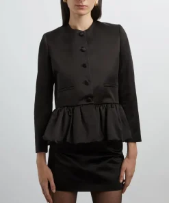 Liberowe Coats & Jackets^Black Silk Peplum Jacket