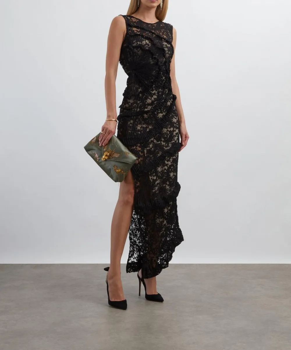 Georgia Hardinge Dresses^Black Spiral Floor-Length Dress