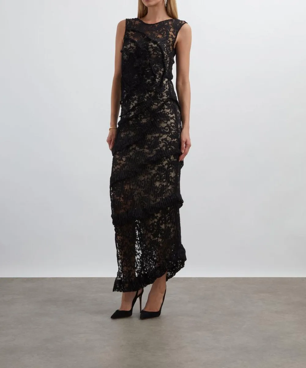 Georgia Hardinge Dresses^Black Spiral Floor-Length Dress