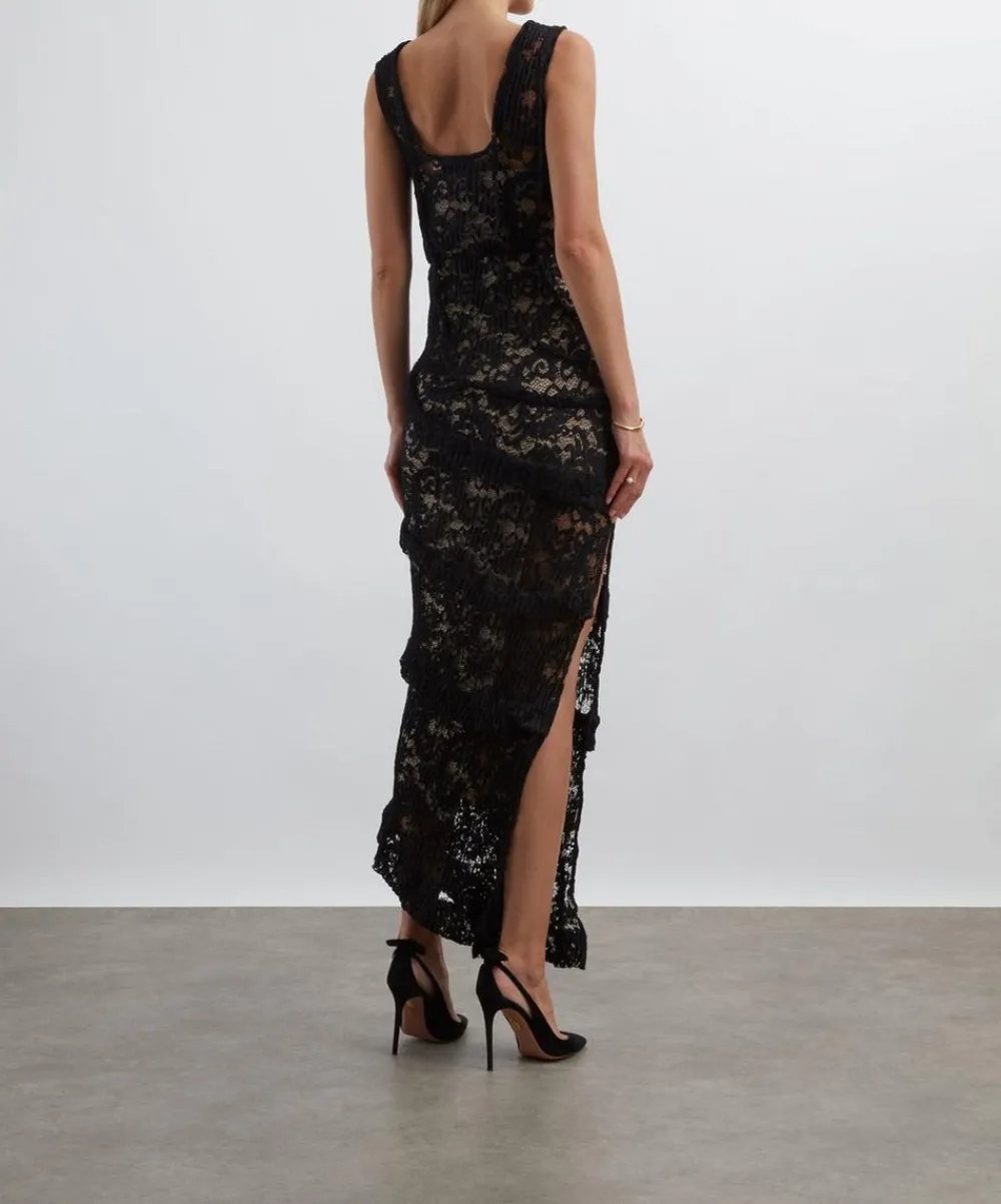 Georgia Hardinge Dresses^Black Spiral Floor-Length Dress