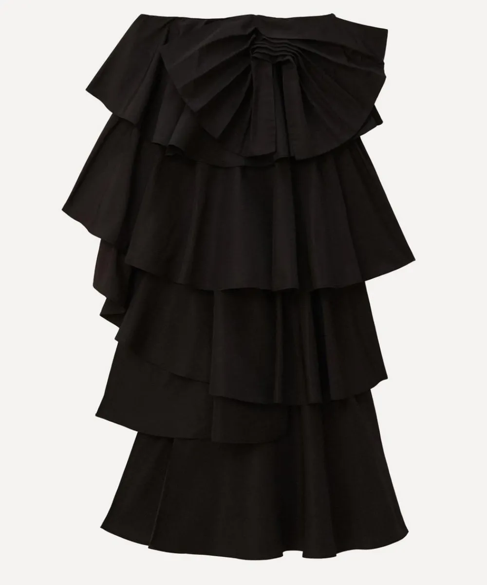 FARM Rio Skirts^Black Tiered Bow Detail Maxi-Skirt