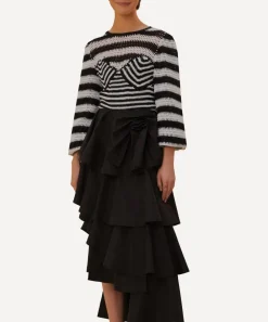FARM Rio Skirts^Black Tiered Bow Detail Maxi-Skirt