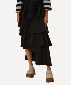 FARM Rio Skirts^Black Tiered Bow Detail Maxi-Skirt