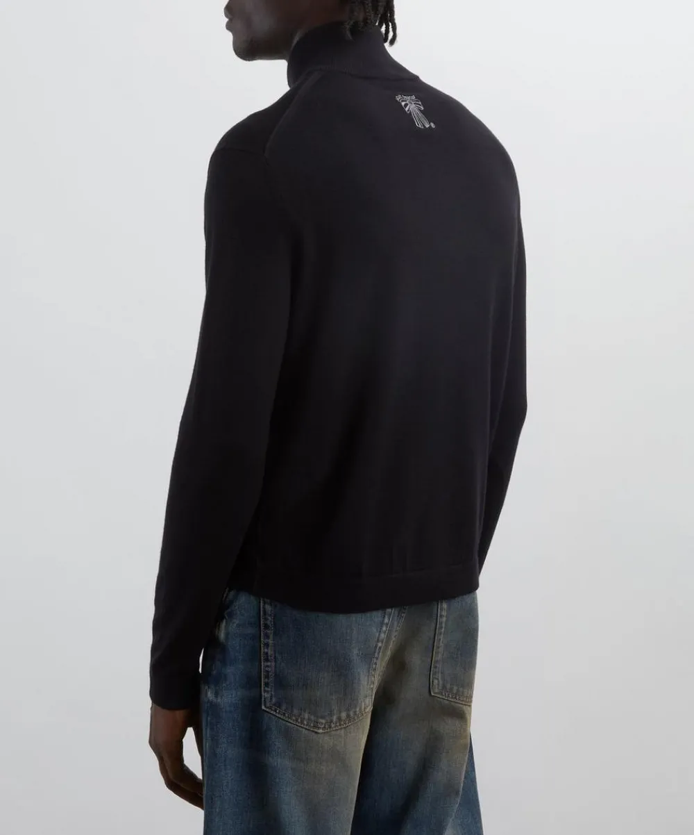 Acne Studios Trousers^Black Wool Zip-Up Cardigan