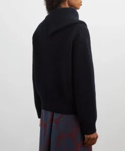 Dries Van Noten Knitwear^Black Zipped Wool Jumper
