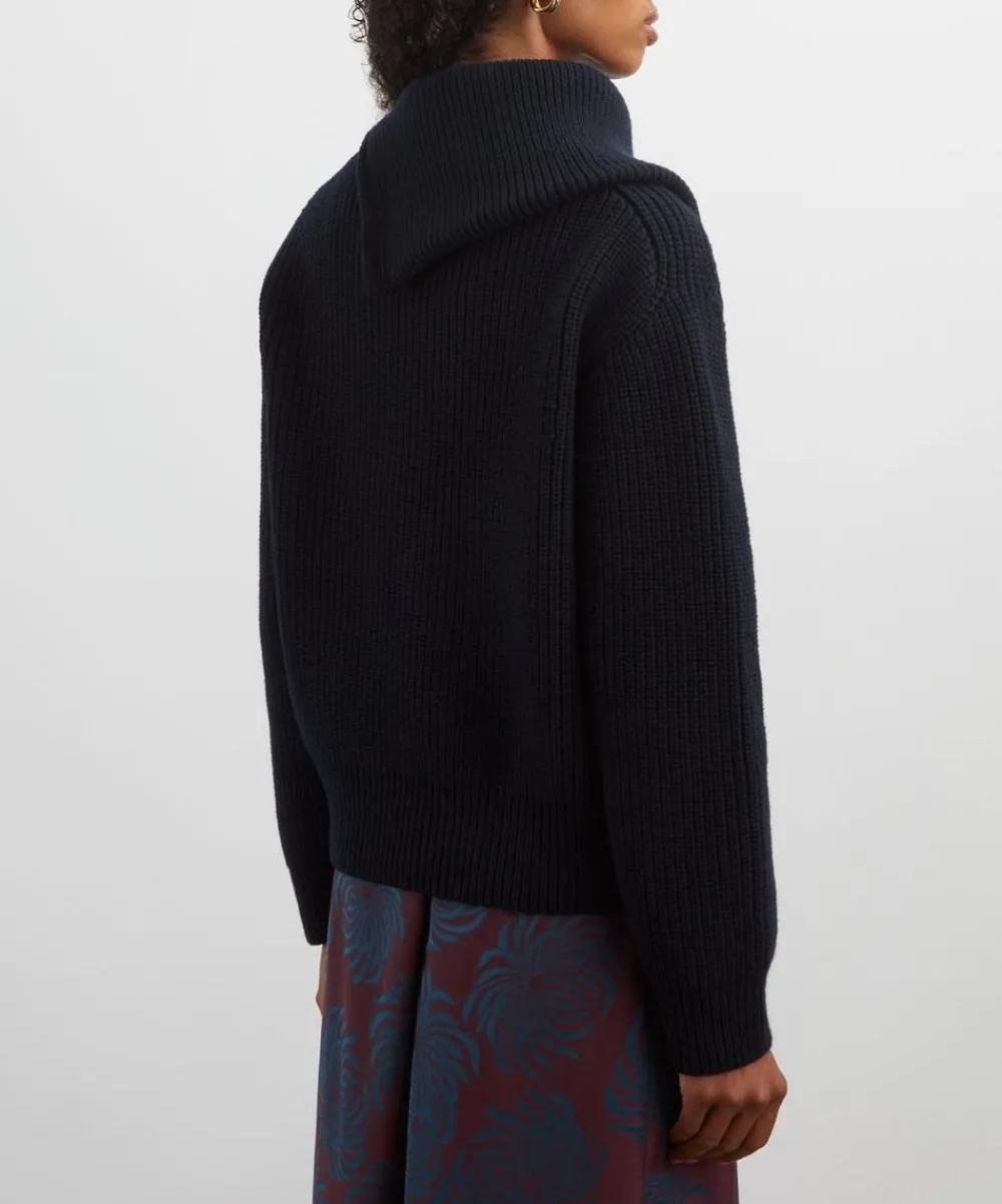 Dries Van Noten Knitwear^Black Zipped Wool Jumper