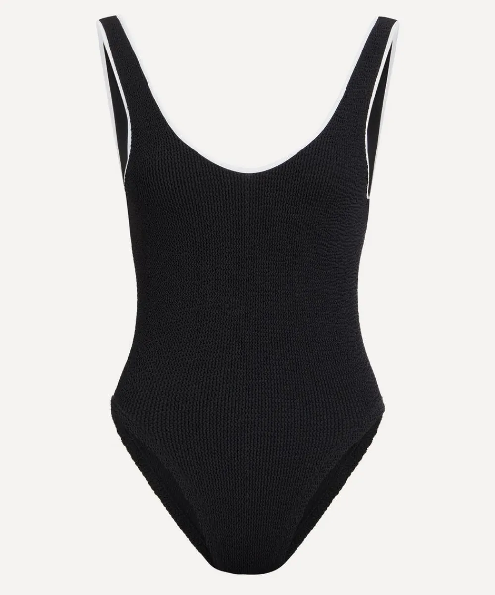 Hunza G Swimwear^Black-White Faye Swimsuit