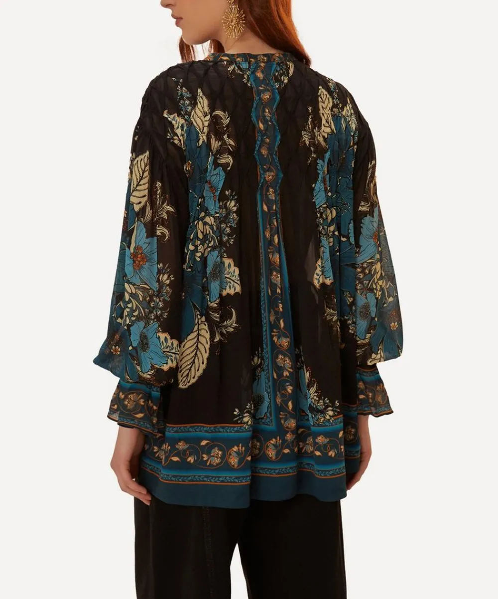 FARM Rio Tops^Blossom Tapestry Smocked Blouse