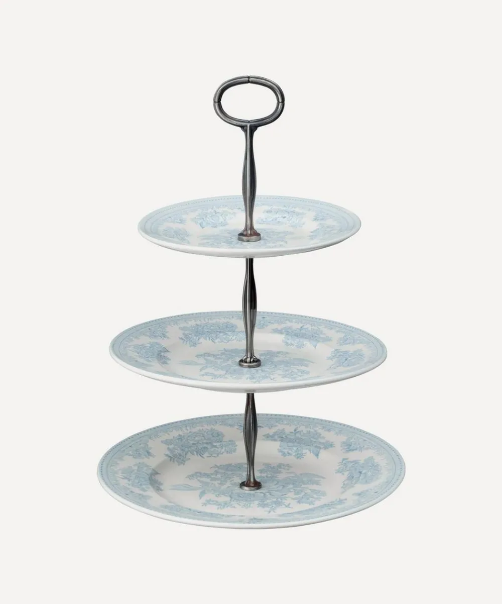 Burleigh Tableware^Blue Asiatic Pheasants Three Tier Cake Stand