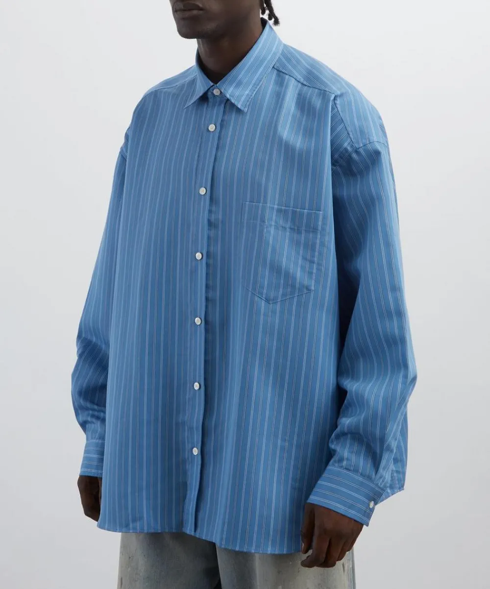 Acne Studios Shirts^Blue Button-Up Shirt