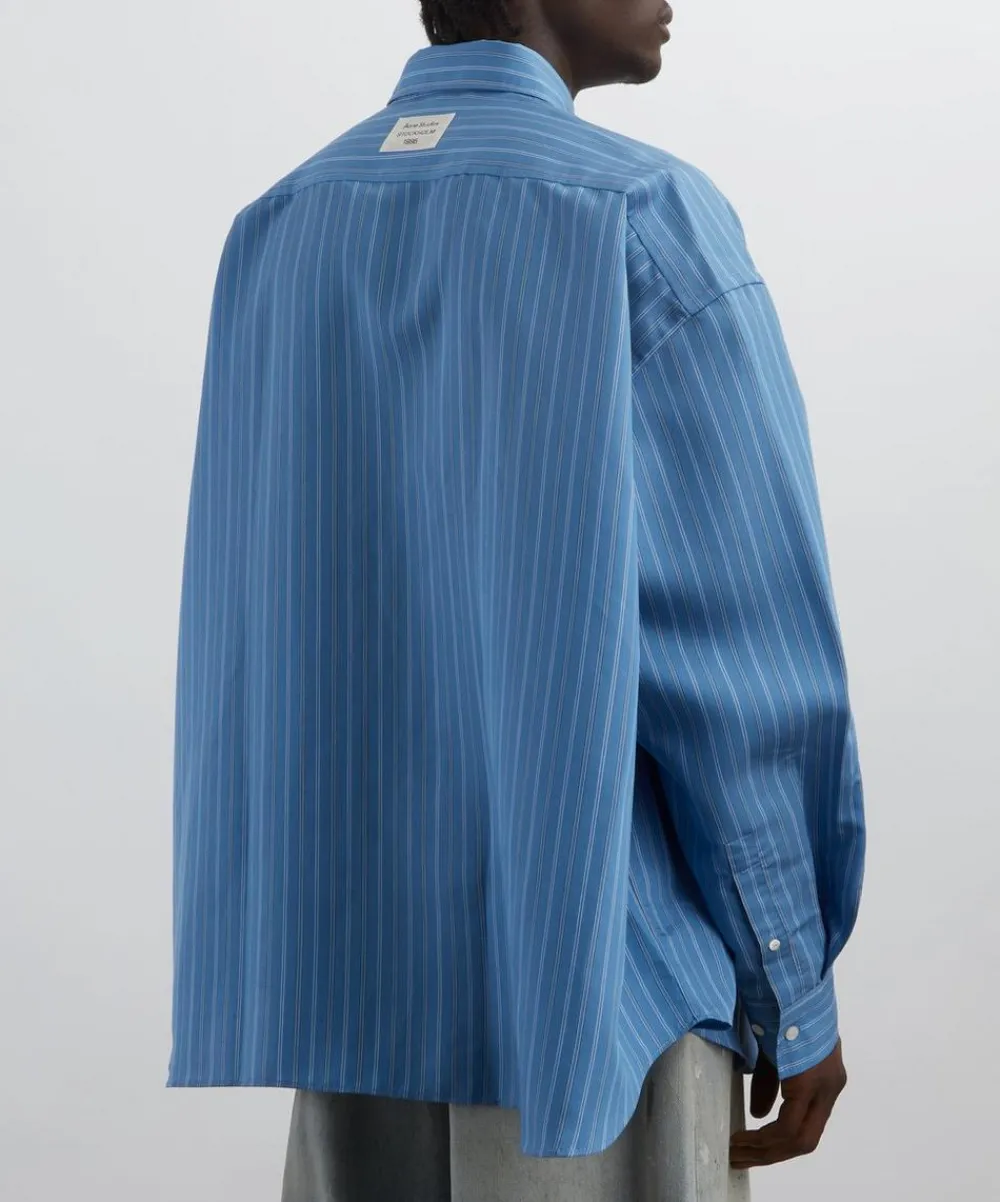 Acne Studios Shirts^Blue Button-Up Shirt
