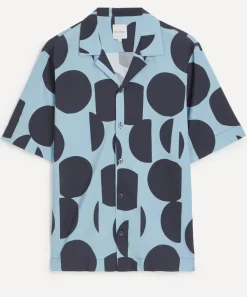 Paul Smith Shirts^Blue Cut-Up Dots Short-Sleeve Shirt