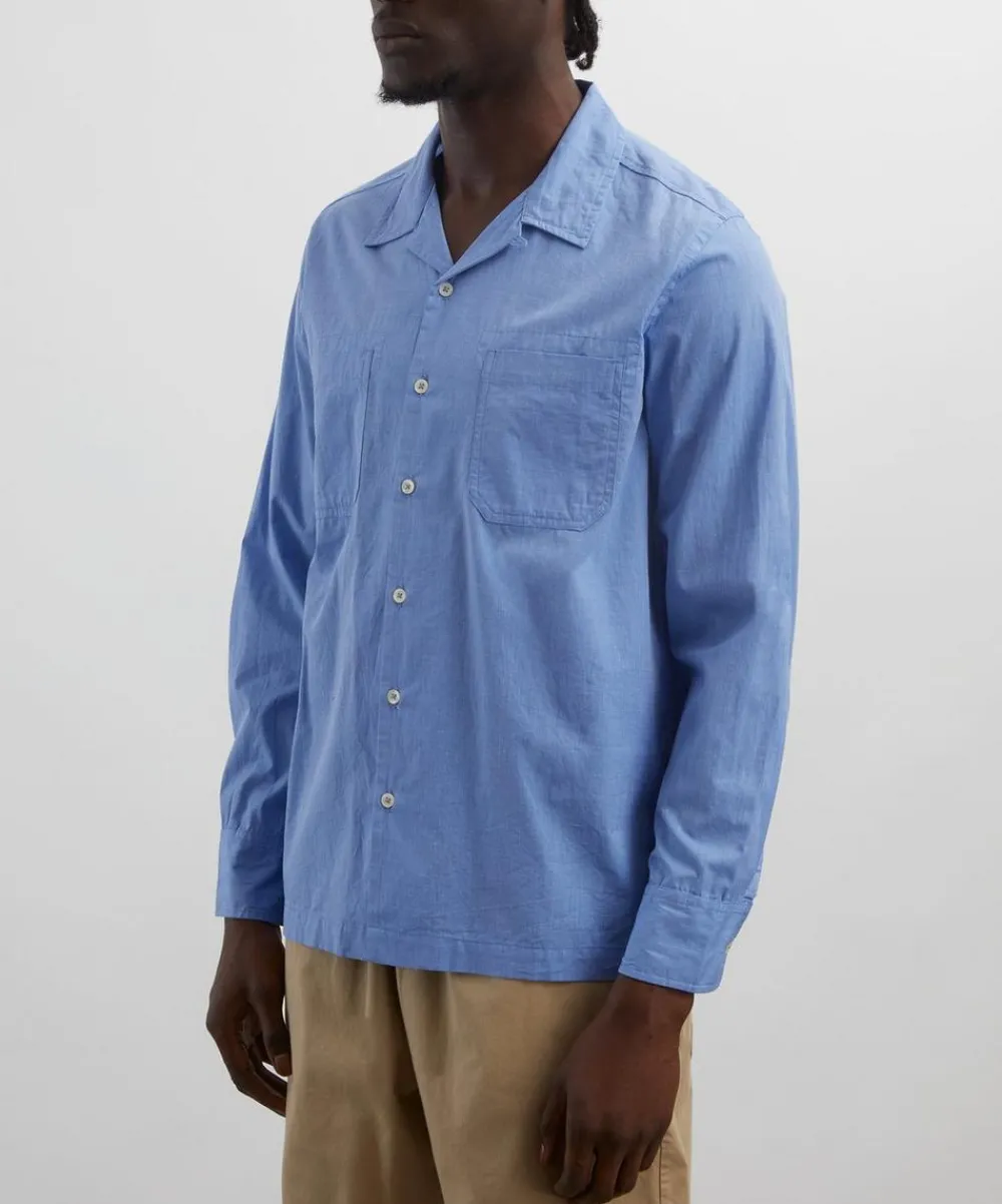 Universal Works Shirts^Blue End Cotton Shirt