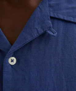 Universal Works Shirts^Blue Linen Camp Shirt