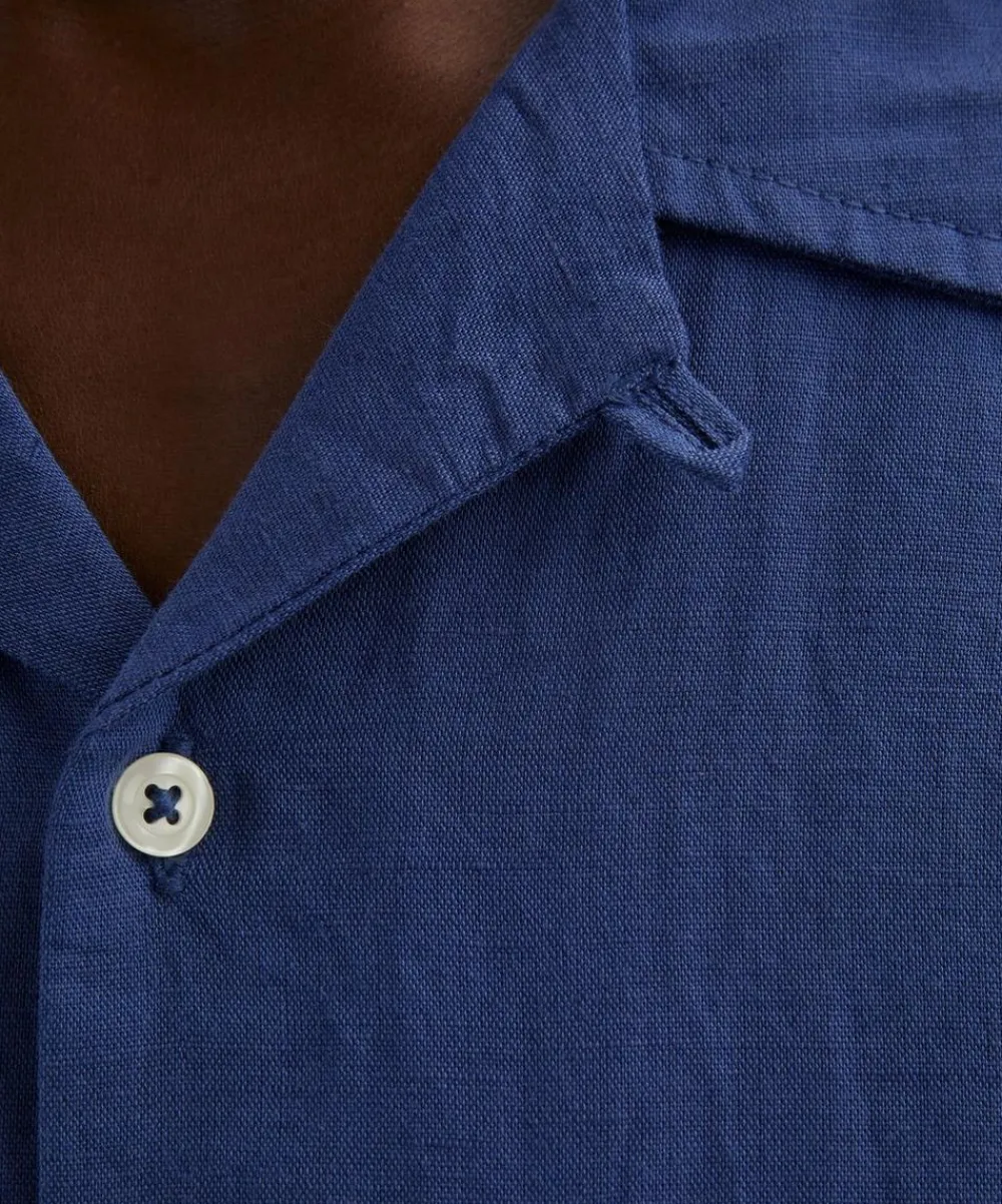 Universal Works Shirts^Blue Linen Camp Shirt