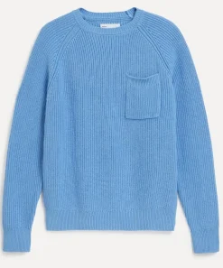 Adsum Knitwear & Sweats^Blue Pocket Crew-Neck Jumper