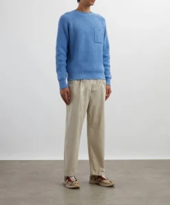 Adsum Knitwear & Sweats^Blue Pocket Crew-Neck Jumper