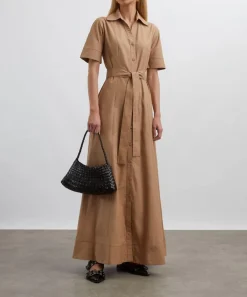 Mondo Corsini Dresses^Bodhi Cappuccino Cotton Poplin Shirt Dress