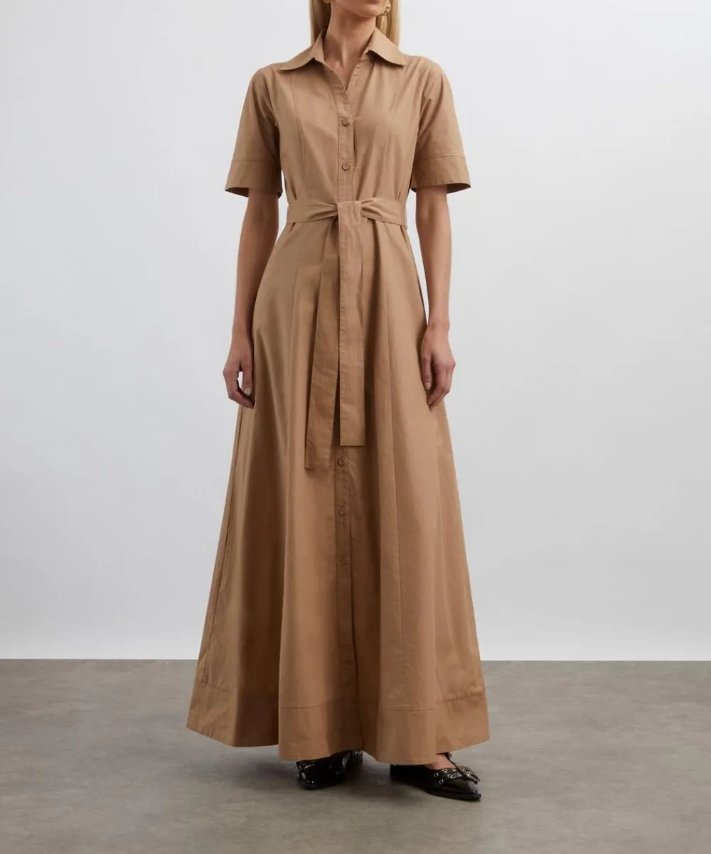 Mondo Corsini Dresses^Bodhi Cappuccino Cotton Poplin Shirt Dress