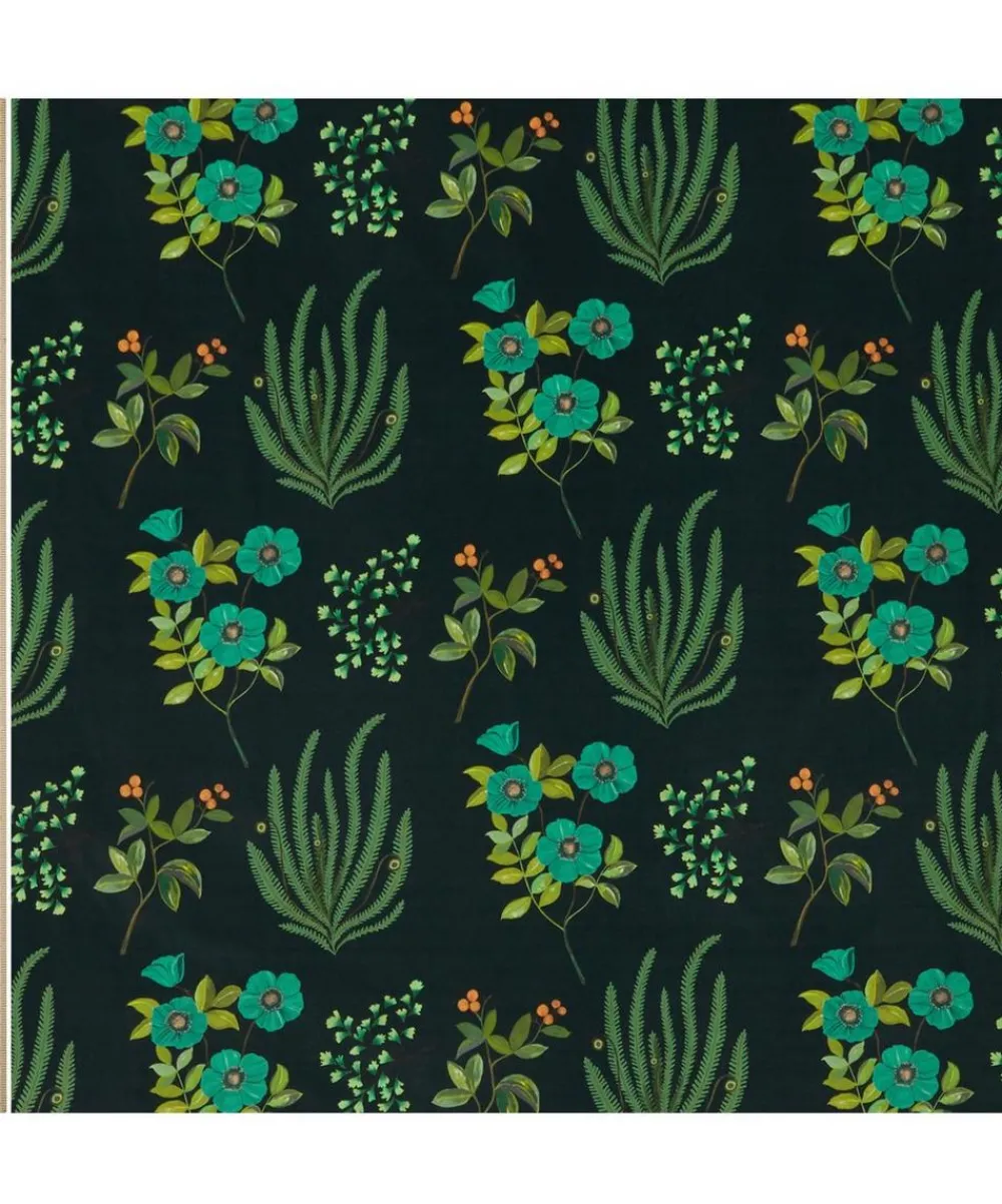 Liberty Interiors Furnishing Fabrics^Botanical Flora Wellington Velvet in Jade